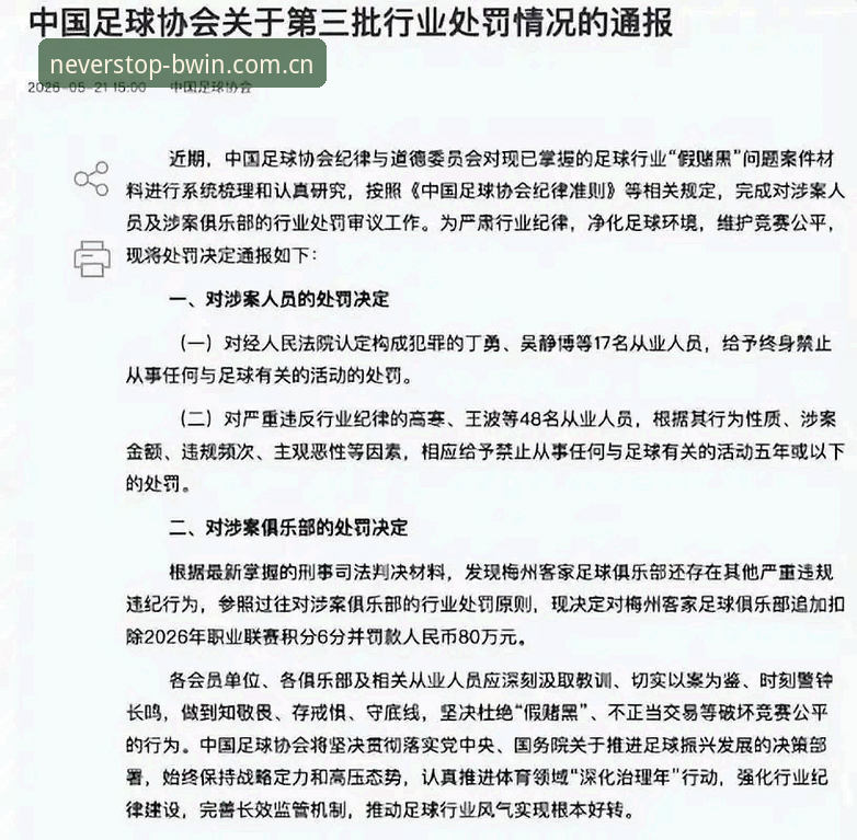 足协重拳出击：第三批禁足名单深度解析，中国足球反腐进入新阶段